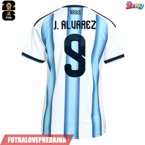 Lacne Ženy Futbalové dres Argentína Julian Alvarez #9 MS 2026 Krátky Rukáv - Domáci